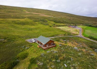 Bollastaðir veiðihúsið við Reykjadalsá dróna mynd