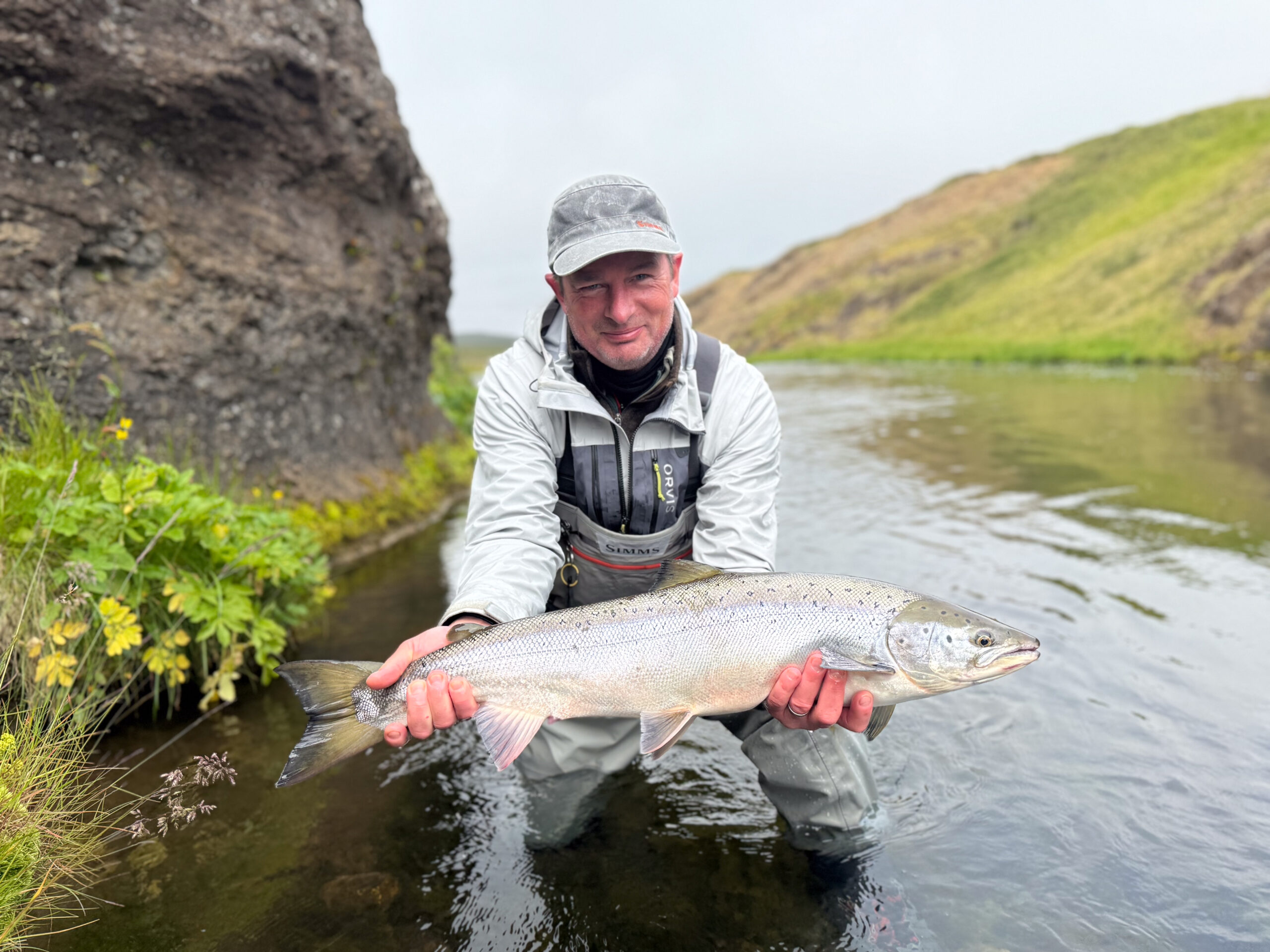 falleg laxa hrygna veidd á fallegum veiðistað í gilinu í mýrarkvísl