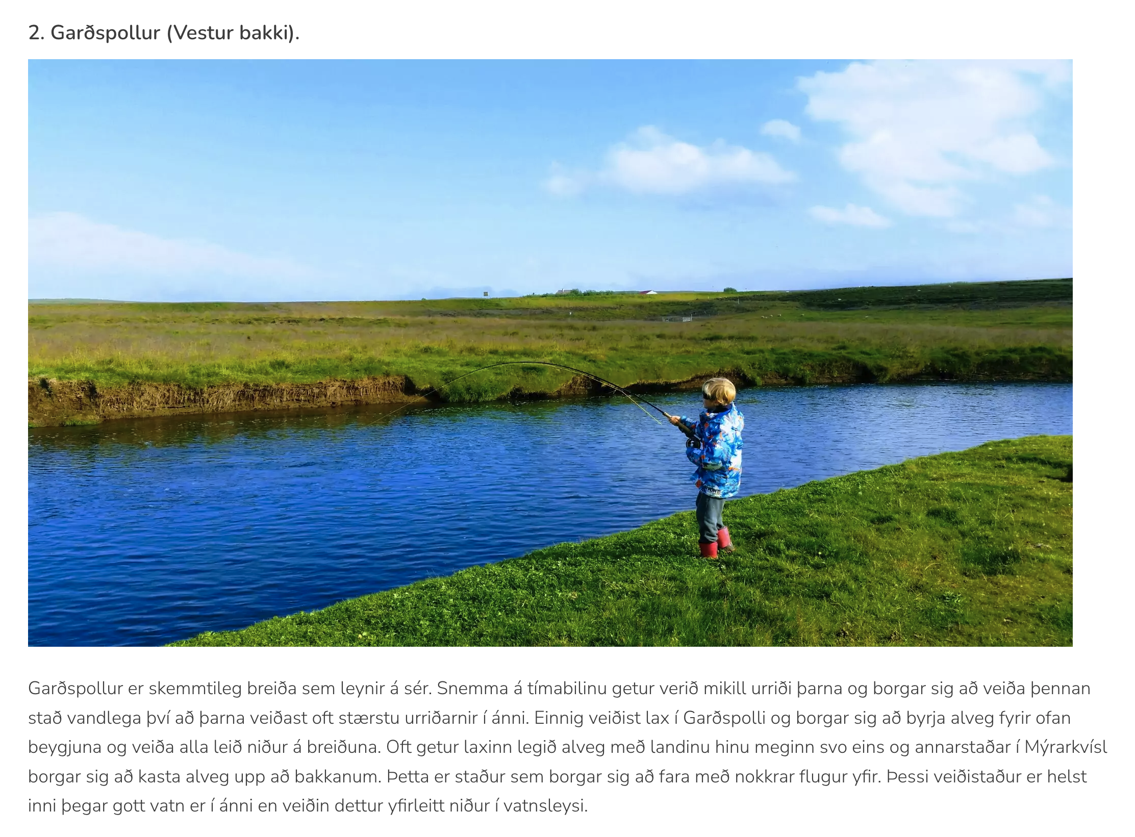 Veiðistaðalýsing mýrarkvísl